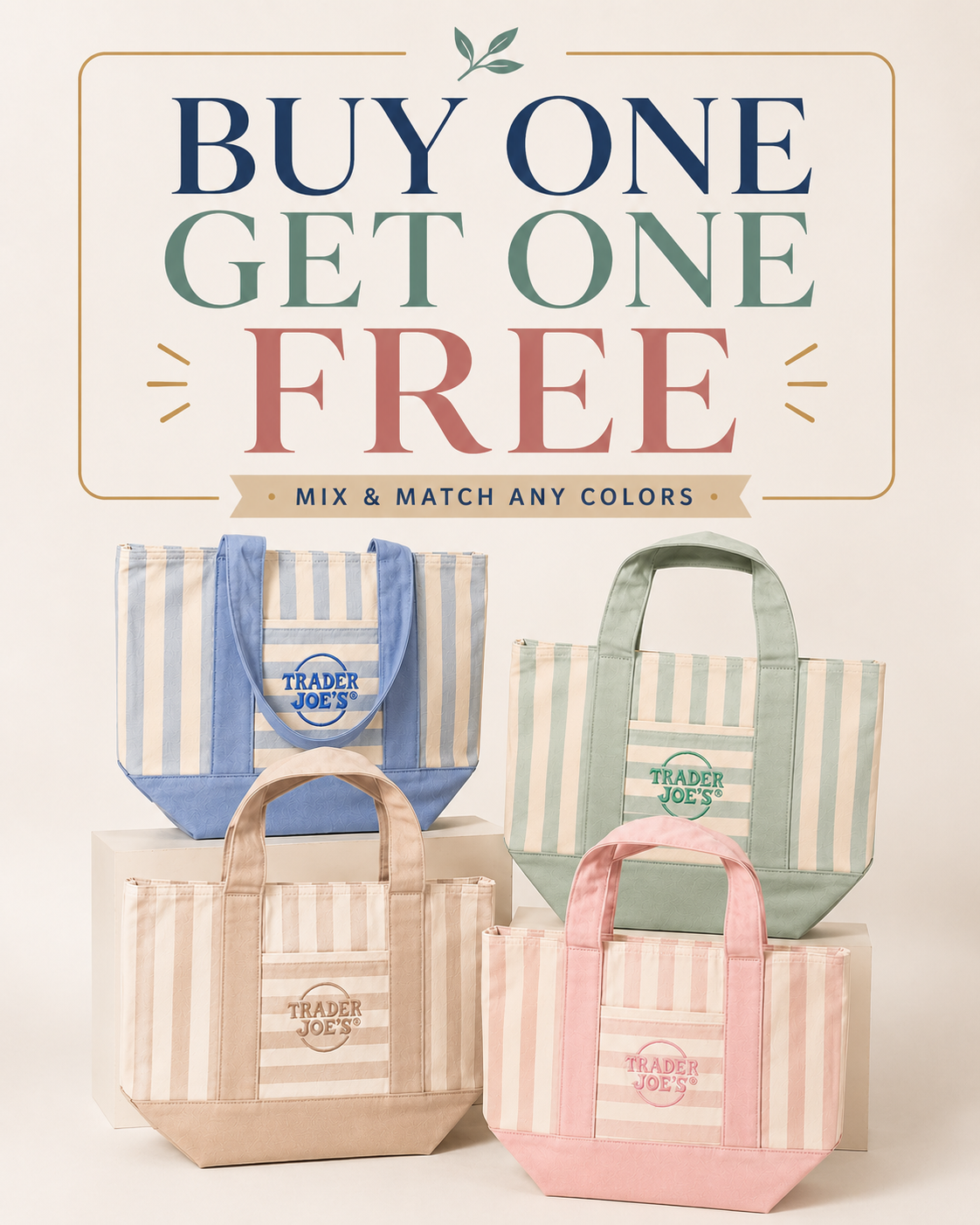 Trader Joe's Stripe Tote