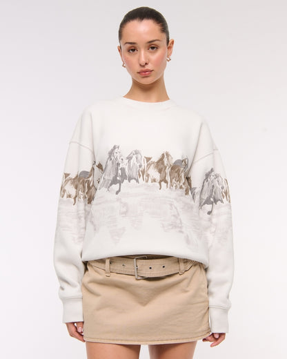 Horses Graphic Crewneck