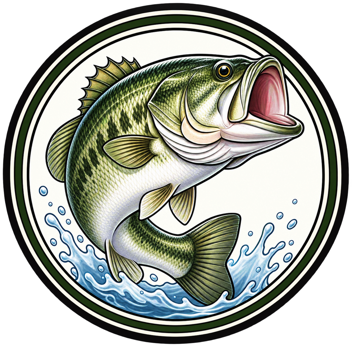Leaping Bass clean circular AnglerBeam design