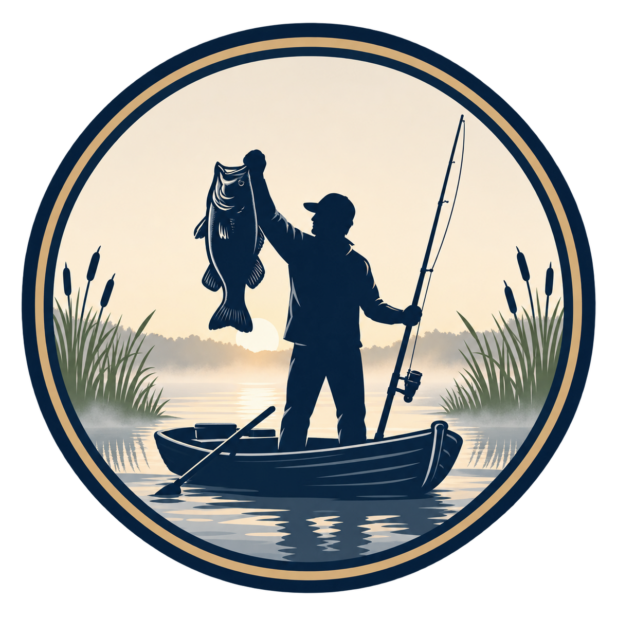 Dawn Trophy Bass clean circular AnglerBeam design