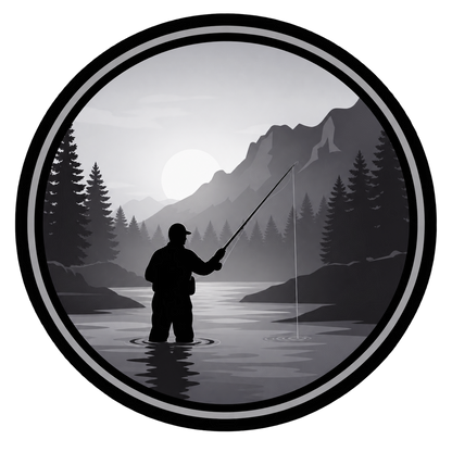 Mountain Fly Fisher clean circular AnglerBeam design