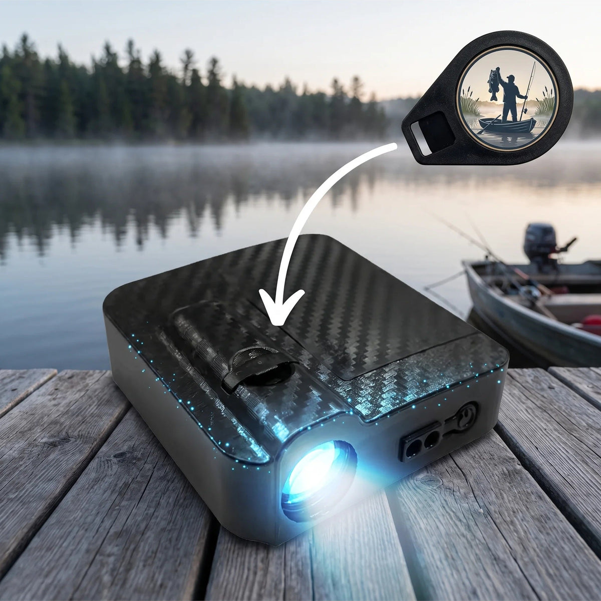 AnglerBeam Fishing Car Door Light - Dawn Trophy Bass design