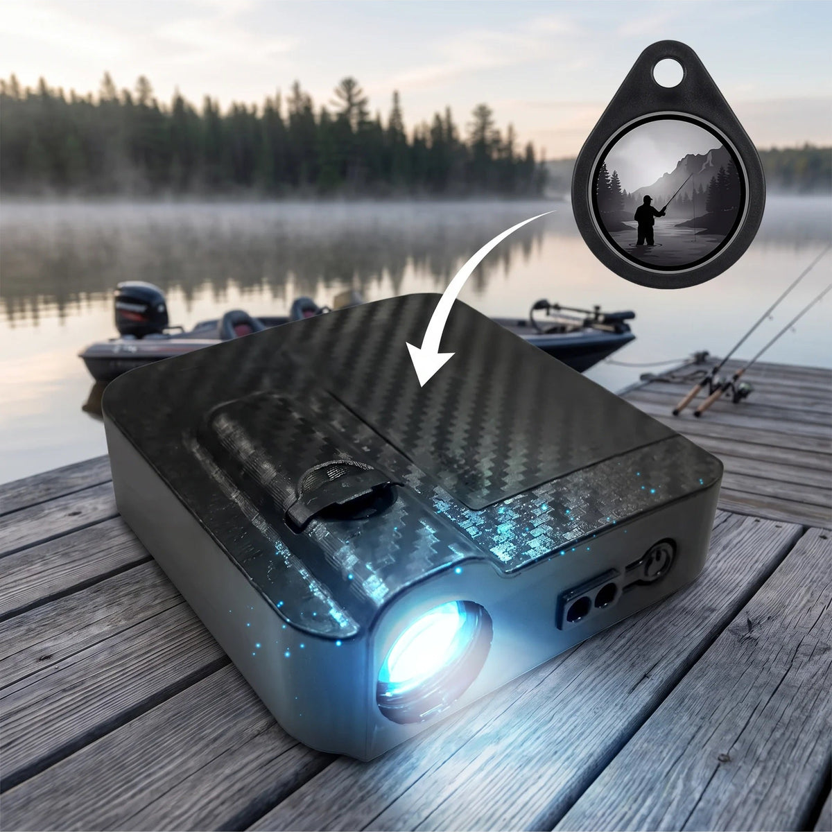 AnglerBeam Fishing Car Door Light - Mountain Fly Fisher design