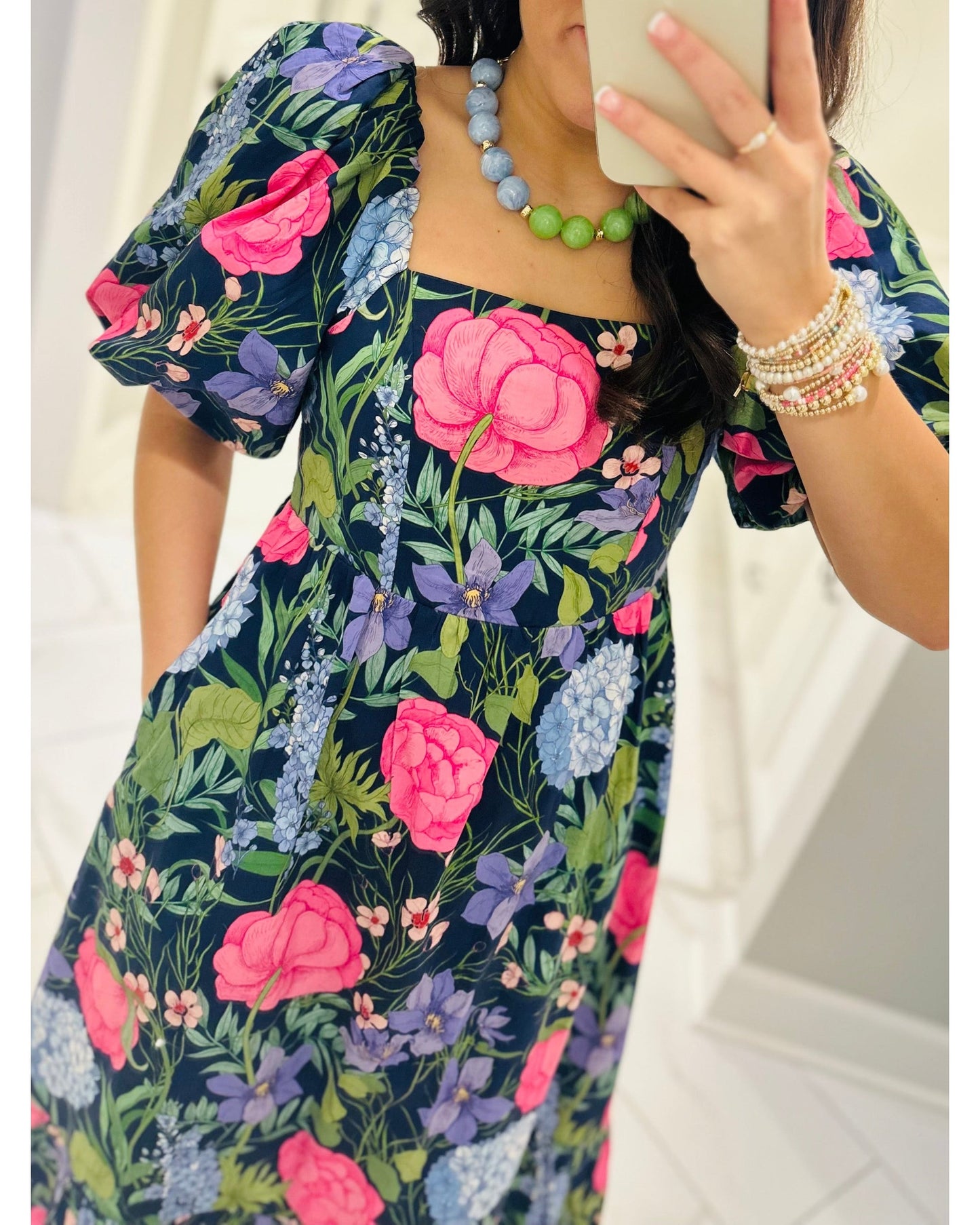 Floral Bow Midi Dress
